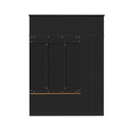 3-in-1 Hall Tree with Overhead Storage Cabinet, 3 Adjustable Side Shelves, 4 Heavy-Duty Hooks, 2 Spacious Drawers, Grooved Back Panel Design, Contrasting Seat Bench, Multifunctional Entryway Organizer - Grand Goldman Shop