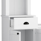 Minimalist Entertainment Wall Unit Set with Bridge for TVs Up to 75'', Ample Storage Space TV Stand with Adjustable Shelves, Modernist Large Media Console for Living Room, White - Grand Goldman Shop