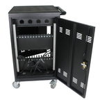 Mobile Charging Cart for Tablets Laptops 35-Device Capacity Matt Black Metal - Grand Goldman