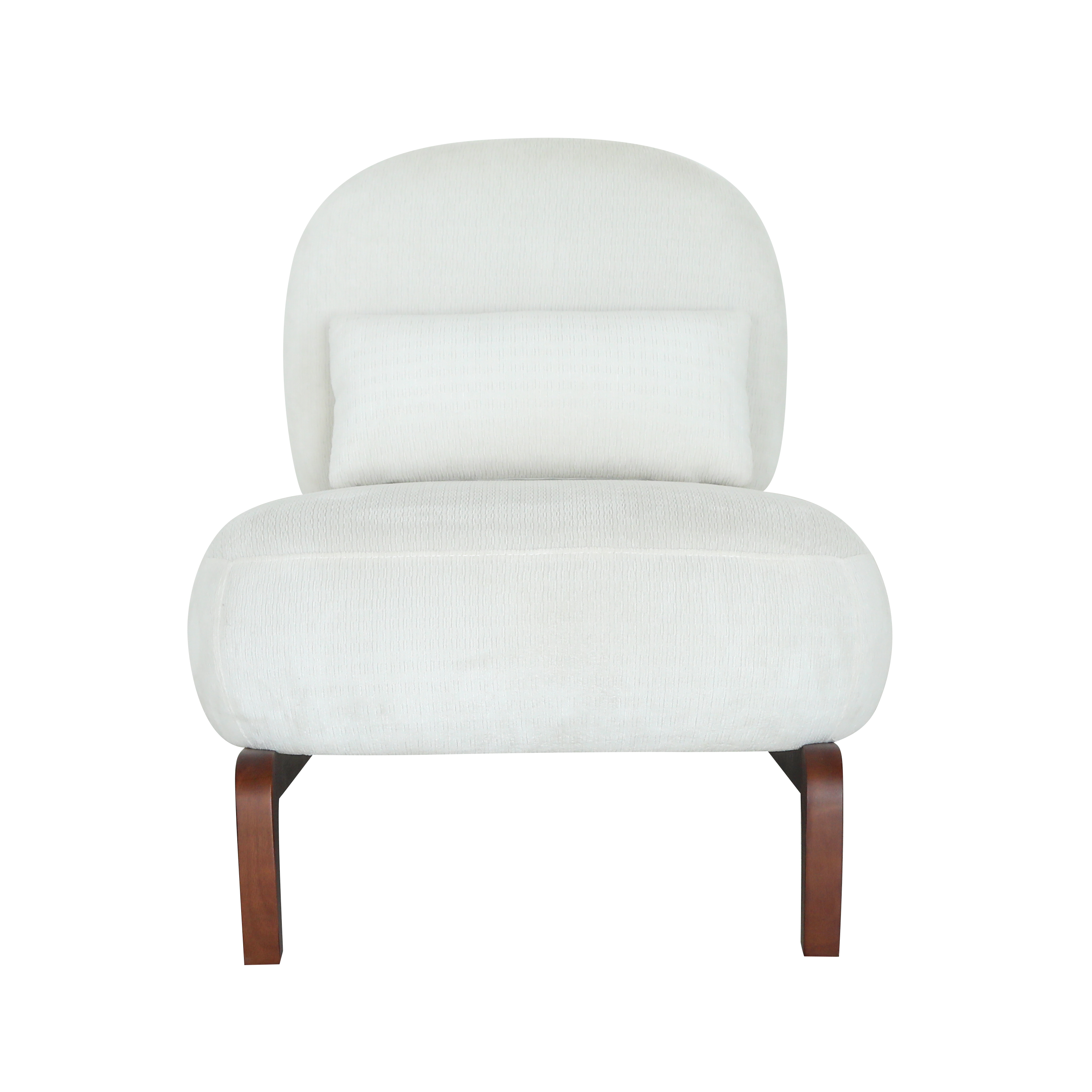 Cute Accent Chair with Solid Wood Legs, Living Room Chair with Soft Fabric Cushion, Cozy Bedroom Chair, Comfy Armless Reading Chair for Apartment, Waiting Room, Balcony (White) - Grand Goldman Shop