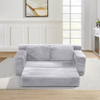 Corduroy Cloud Double Sofa, 2-in-1 Convertible Sofa Bed, Comfortable Boneless Double Sofa, Suitable for Living Room, Apartment, Small Space Grey - Grand Goldman Shop