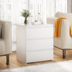 (Set of 2)3 Drawer Dresser, Small Dresser for Closet, Wooden White Nightstand for Bedroom, Chest of Drawers Side Table Storage Cabinet for Home Office , Each box Contains Two Side Tables - Grand Goldman Shop