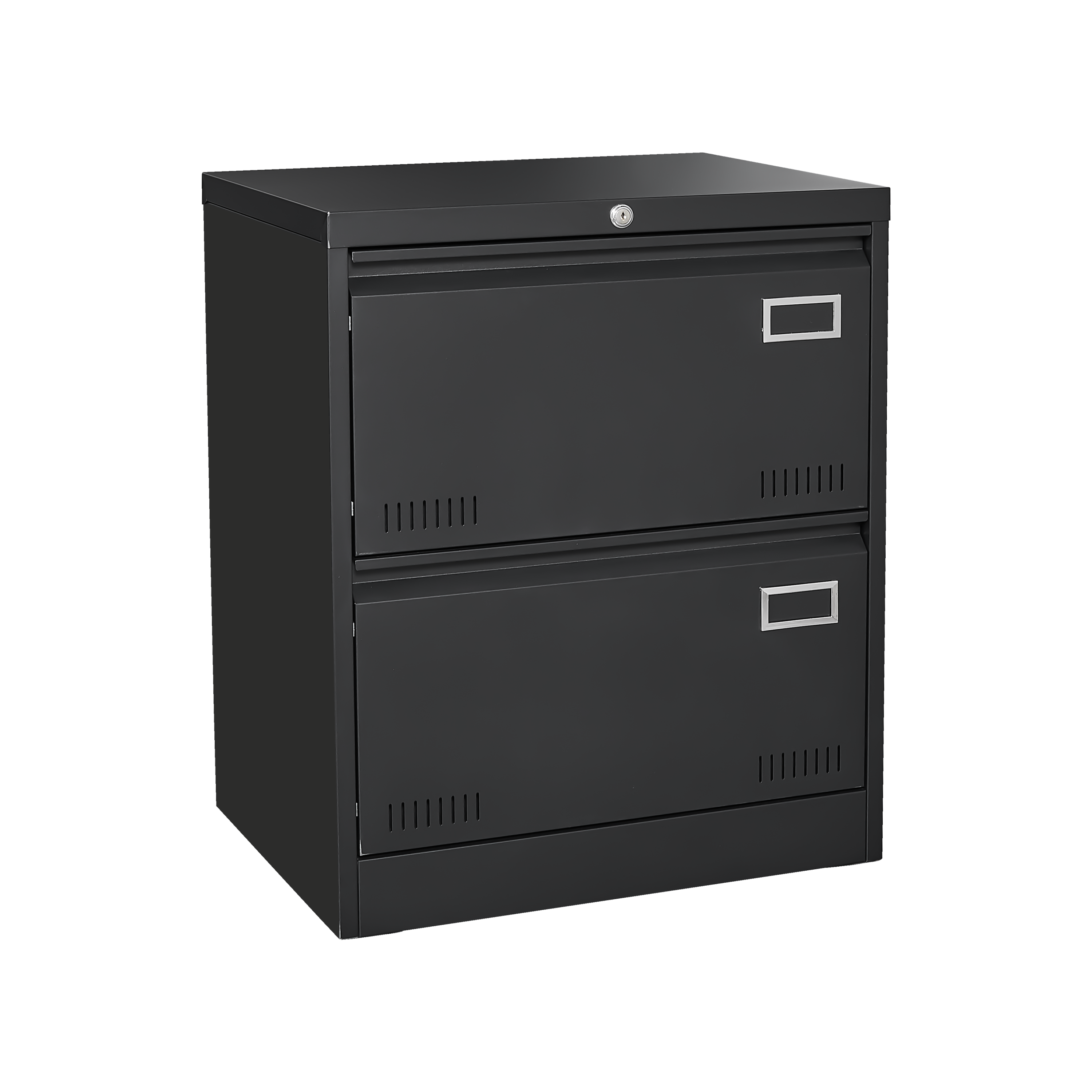 Modern Black Metal 2 Drawer Lateral File Cabinet with Lock for Home Office Use | Premium Home Decor - Grand Goldman
