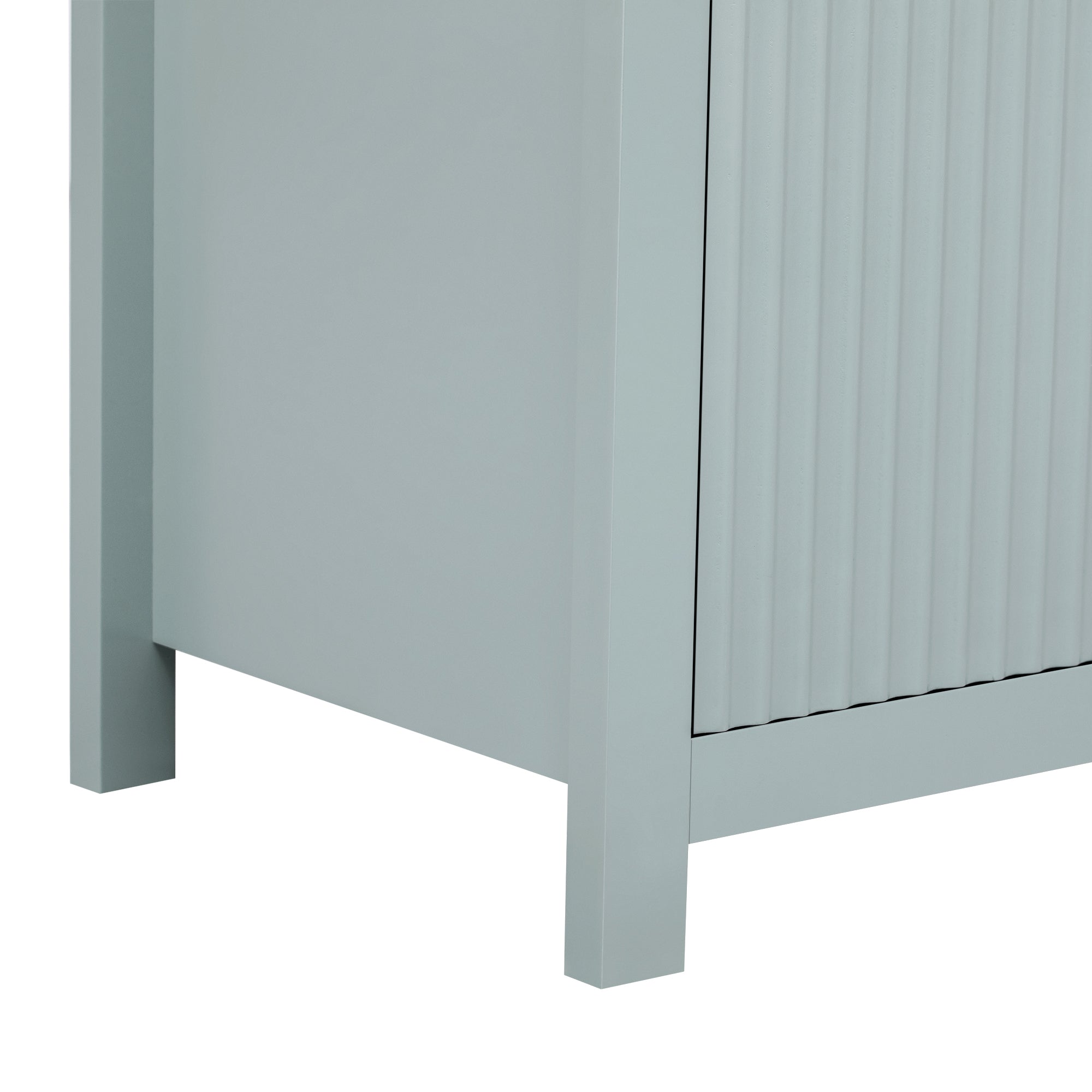 U_STYLE Modern 55.1'' Sideboard Buffet Cabinet with 2 Drawers & 4 Doors, Adjustable Shelves, Wave-Pattern Design, Aluminum Handles, Painted MDF, Scandinavian Storage for Dining Room, Living Room - Grand Goldman Shop