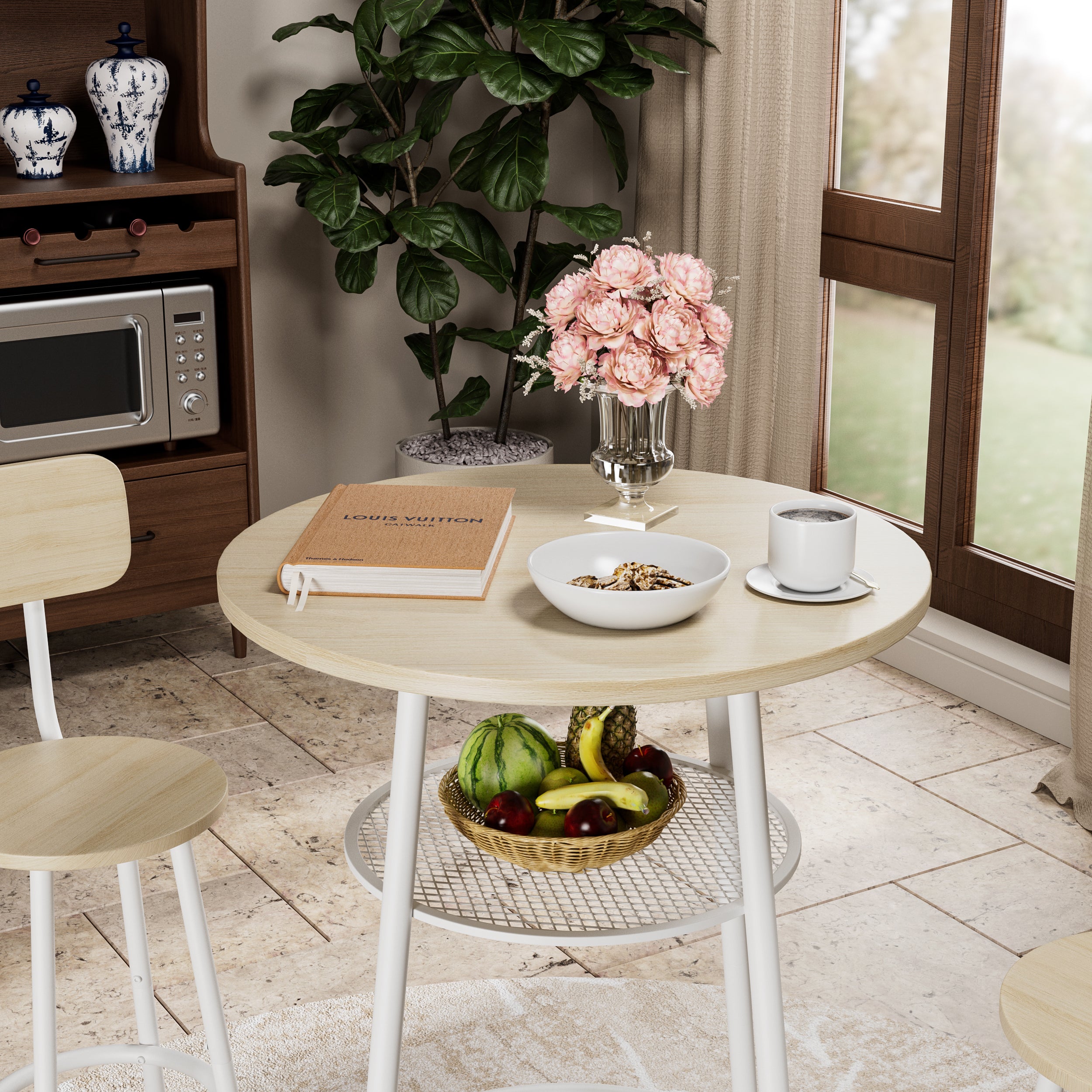 Bar table, equipped with 2 bar stools , with backrest and partition - Grand Goldman Shop