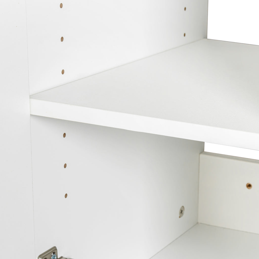 Stackable Wall Mounted Storage Cabinet, 15.75 'D x 35.43' W x 19.69 'H, White - Grand Goldman Shop