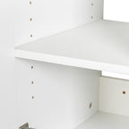 Stackable Wall Mounted Storage Cabinet, 15.75 'D x 35.43' W x 19.69 'H, White - Grand Goldman Shop