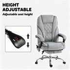 Heated Reclining Chair,Massage Office Chair with Adjustable Height,Footrest | Premium Home Decor - Grand Goldman