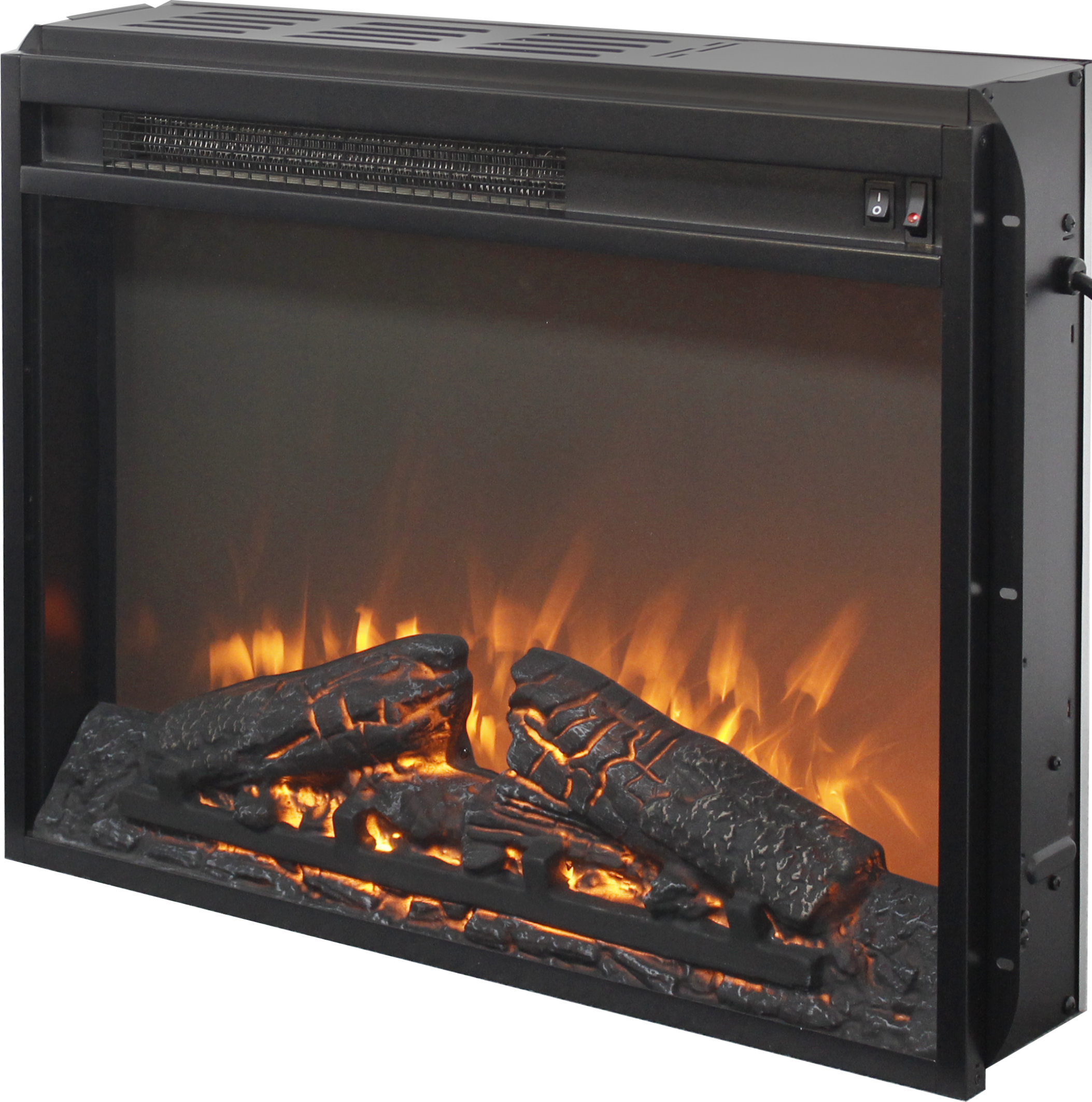 23 inch electric fireplace insert heater with log set & realistic flame, overheating protection without control - Grand Goldman Shop