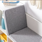 HOMCOM 6-Cubby Kids Bookcase with Reading Nook and Cushion, Multi-Purpose Storage Organizer for Bedroom, Living Room, Pure Wh