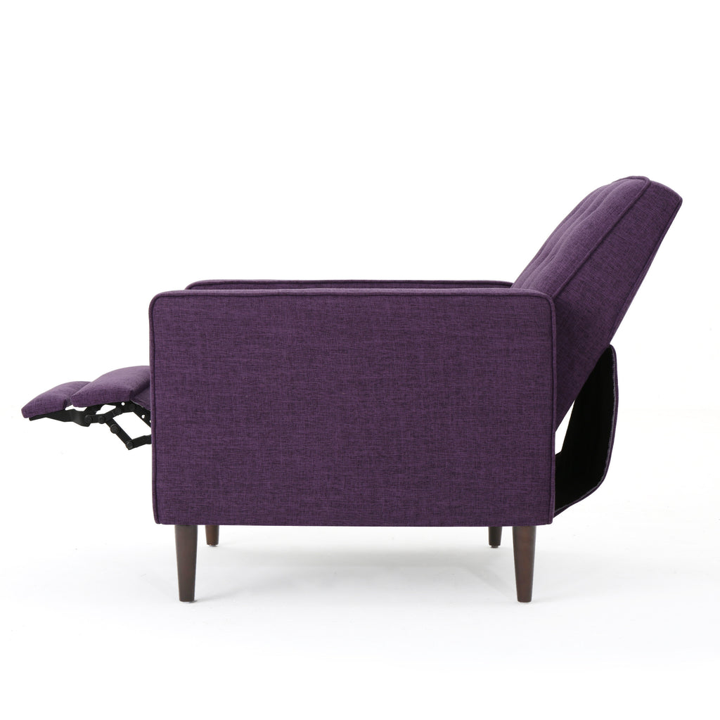 Macedonia Mid-Century Modern Button Tufted Fabric Recliner - Grand Goldman Shop