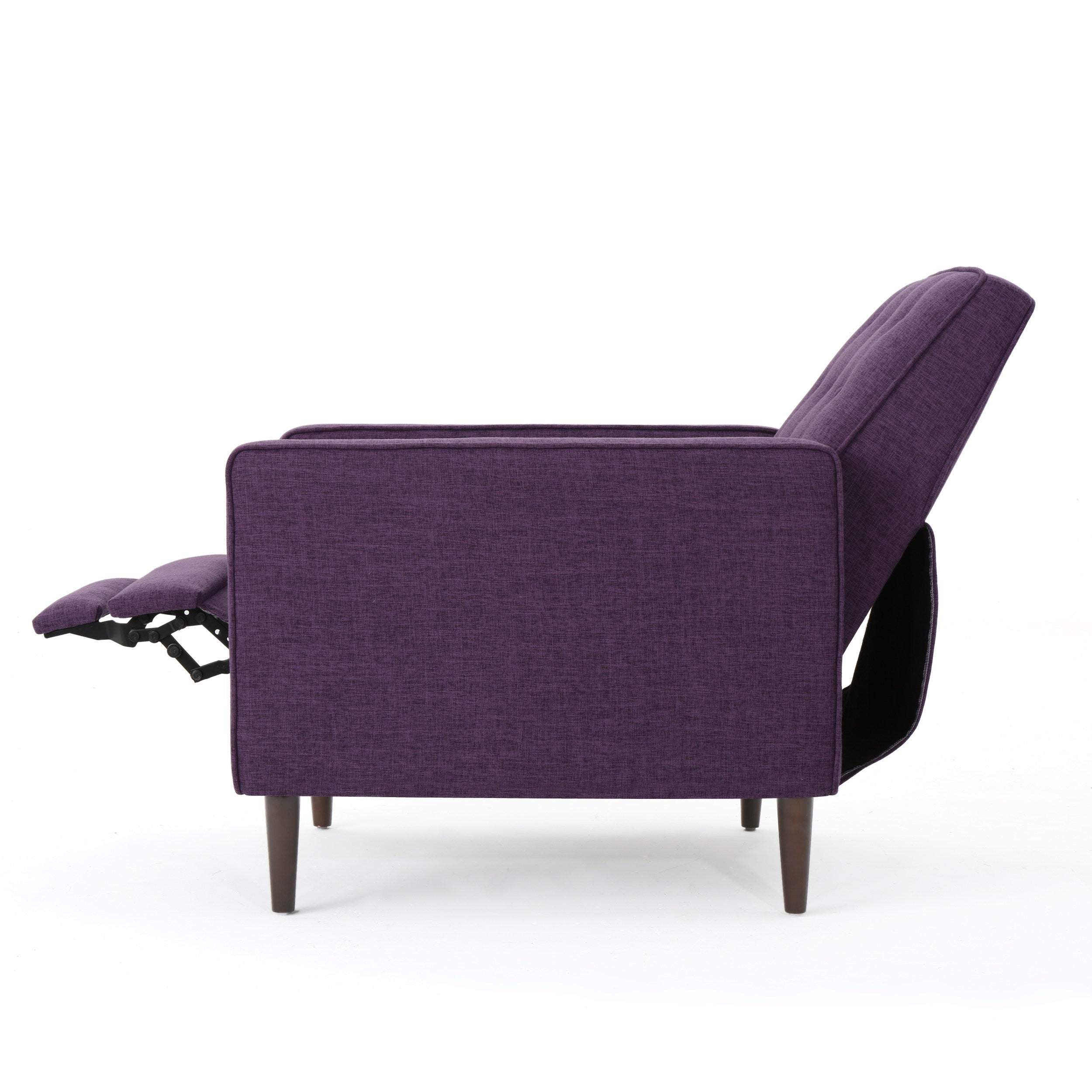 Macedonia Mid-Century Modern Button Tufted Fabric Recliner - Grand Goldman Shop