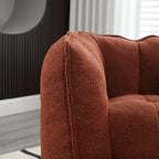 Soft Chenille Bean Bag Chair with High Resilient Foam for Living Room and Bedroom, Comfortable Square Lazy Sofa with Footstool for Adults - Grand Goldman Shop