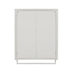 23.62'Glass Doors Modern Two-door Wall Cabinet with Featuring Two-tier Enclosed Storage, an Open Shelf, and Towel Rack, for Entryway Living Room Bathroom Dining Room - Grand Goldman Shop