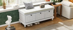 TREXM Classic Shoe Bench with Cushion and Three Drawers, Fluted Entryway Bench with Storage for Living Room, Entryway, and Hallways (Light Gray, OLD SKU: N715P207812E ) - Grand Goldman Shop