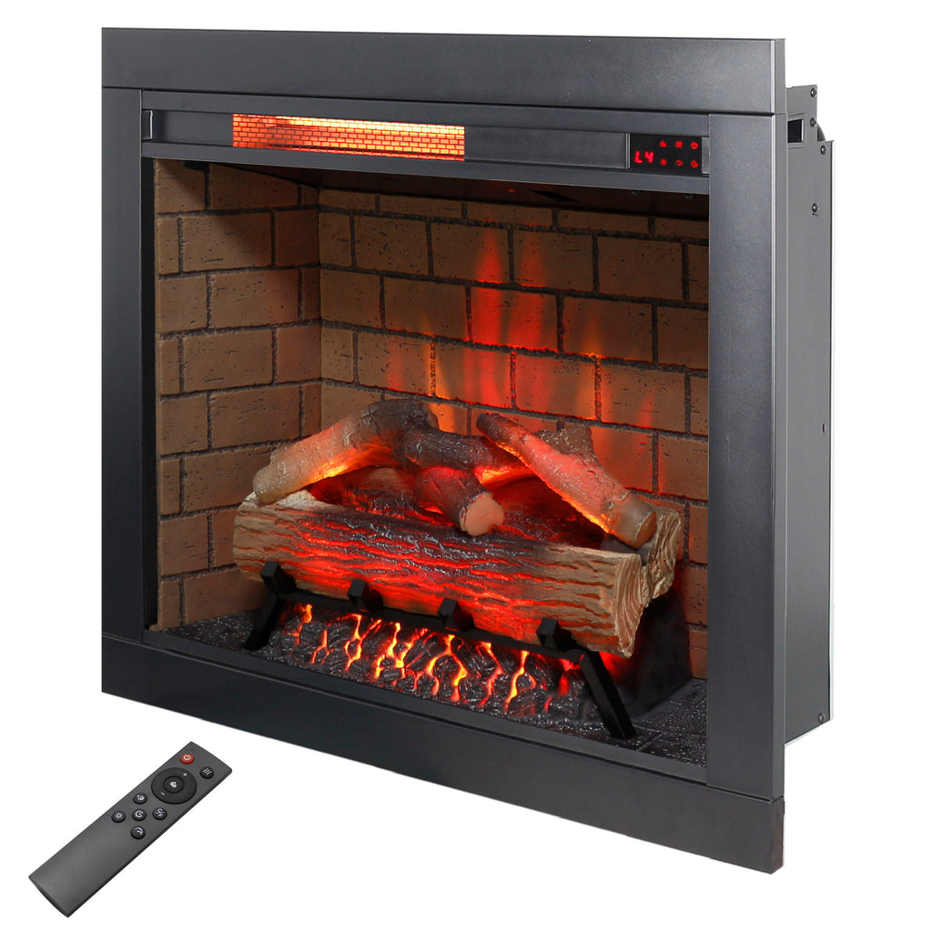 28 inch Infrared Electric Fireplace with Removable Trim kit Insert, Touch Panel Home Decor Heater, Smokeless Firebox With Fire Crackling Sound - Grand Goldman Shop