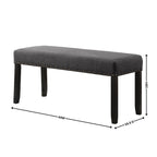 Biony Fabric Dining Bench with Nailhead Trim, Grey - Grand Goldman Shop