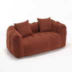 Cozy Beanbag Chair with High Resilience Foam Core for Two - Red Chenille, 66x35x25 inches - Grand Goldman Shop