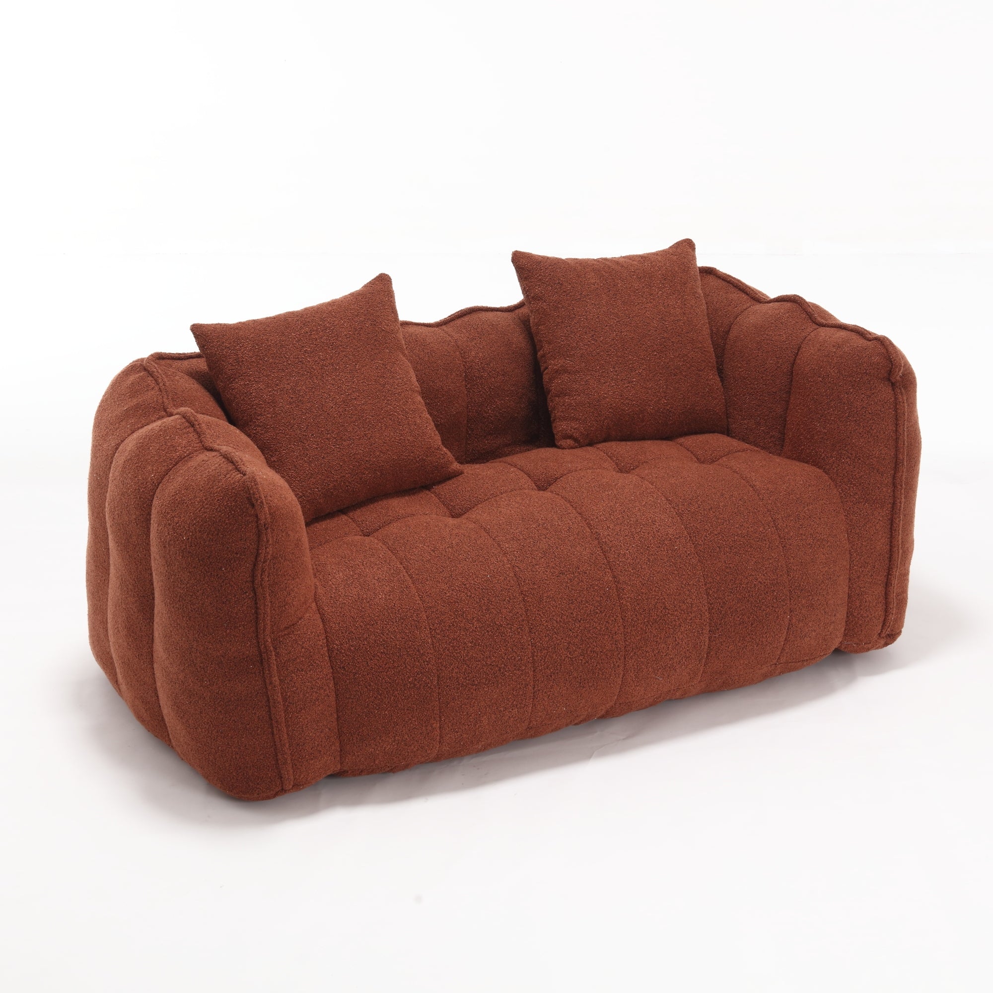 Cozy Beanbag Chair with High Resilience Foam Core for Two - Red Chenille, 66x35x25 inches - Grand Goldman Shop