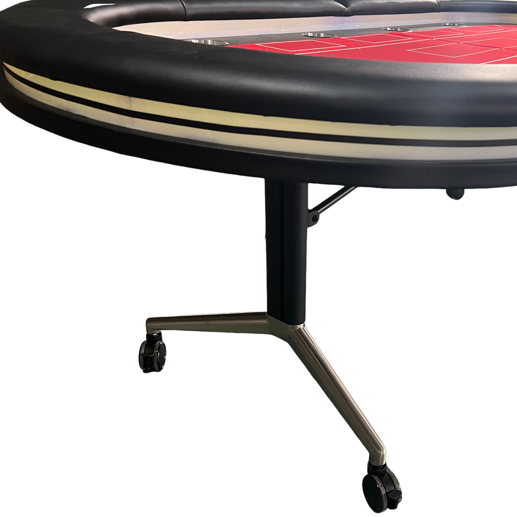 INO Design 94' Fodable Poker Table with Dealer Spot for 10 players, Red - Grand Goldman
