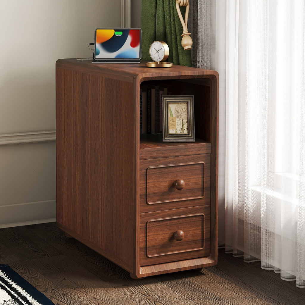 End Table with Drawers, Corner Table with Open Shelves, Tall Side Table for Bedroom and Corner(Expect Arrival Date 2025/4/16) - Grand Goldman Shop