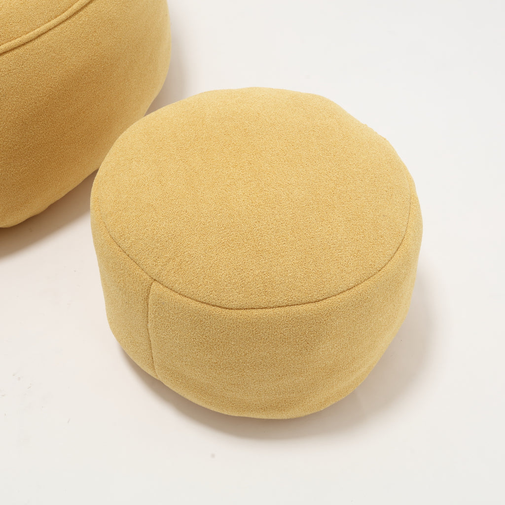 Bedding Bean Bag Sofa Chair with High-Pressure Foam and Footrest, Yellow Microfiber - Grand Goldman Shop