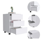Artemisa 3 Drawer Filing Cabinet, Four Casters, Superior Top -White | Premium Home Decor - Grand Goldman