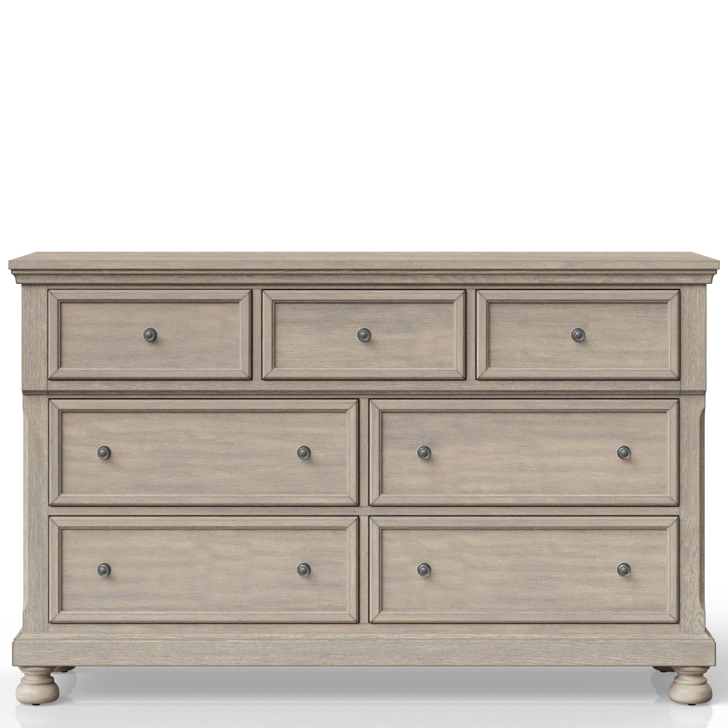 Seven Drawer Dresser Antique Gray - Grand Goldman Shop