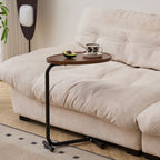 Contemporary Brown C-shaped Side Table Set - Versatile Small Sofa Table for Living Room & Bedroom, Metal & MDF - Grand Goldman Shop