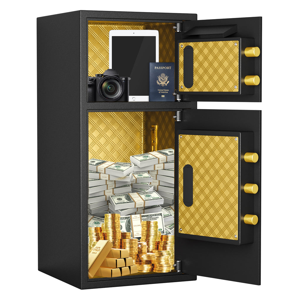 Large Double-door Coin-operated Safe, Digital Security Safe with Fireproof and Waterproof Bag, 6.5 Cubic Feet Safe Box with H