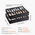 Sturdy Under Bed Shoe Storage Organizer, Set of 2, 32 Compartments, Underbed Shoes Closet Storage Solution with Clear Window, Breathable, L31.5'x W23.6'x H5.9', Black - Grand Goldman Shop
