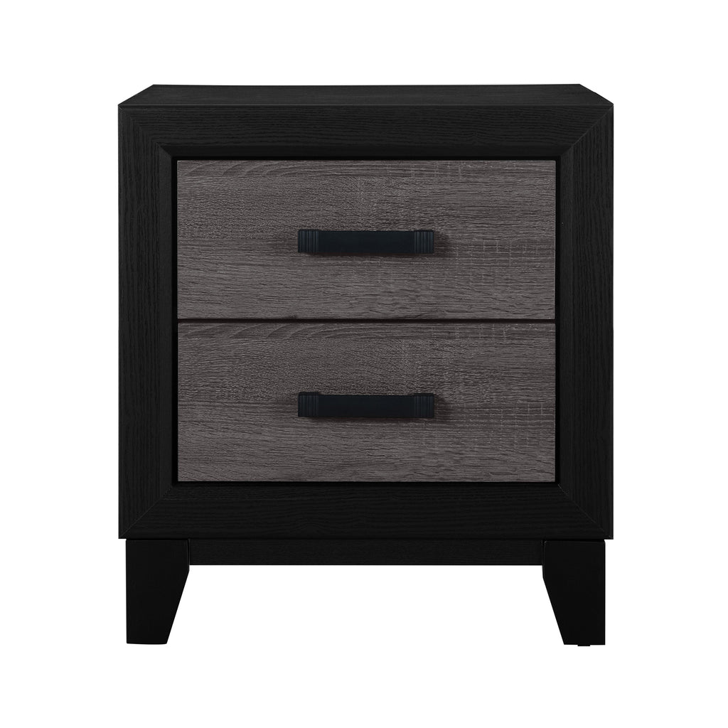 Urban Farmhouse King Size Bed with Bookcase, Dark Gray and Black, Solid Wood and MDF - Grand Goldman Shop