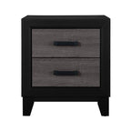 SOLUTO Urban Farmhouse Queen Bedroom Set with Rustic Gray and Black Finish, Solid Wood and MDF - Grand Goldman Shop