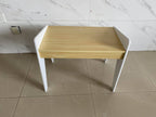 Kids Table Set with One Chair, Wooden Children Study Table, 2-8  Age Kids Funiture , White+Natural | Premium Home Decor - Gra