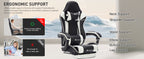Gaming Chair with Footrest, Ergonomic Computer Chair with Headrest and Lumbar Support, Breathable Material Height Adjustable 