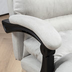 Microfibre Massage Office Chair, Heated Reclining Chair with Footrest,  Light Gray - Grand Goldman