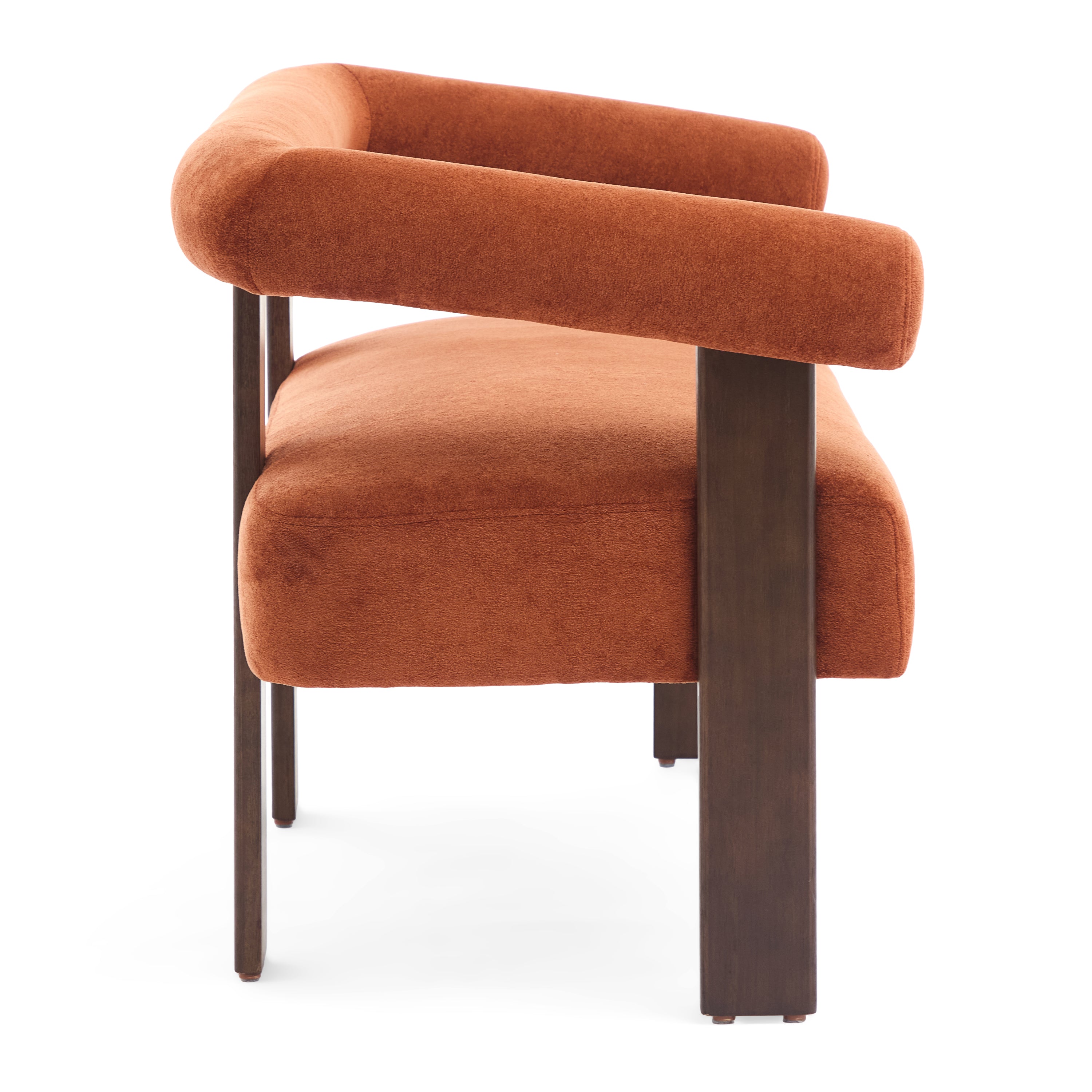 Round armrest loveseat(Dark orange+Brown) - Grand Goldman Shop