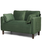 48' Soft Corduroy Loveseat Couch W/Soft Cushions,Side Storage Pocket,Sturdy Composite Board & Solid Wood Frame, High Rebound Sponge,Easy Assembly,Ideal for Living Room,Apartment,Dorm,Office. - Grand Goldman Shop