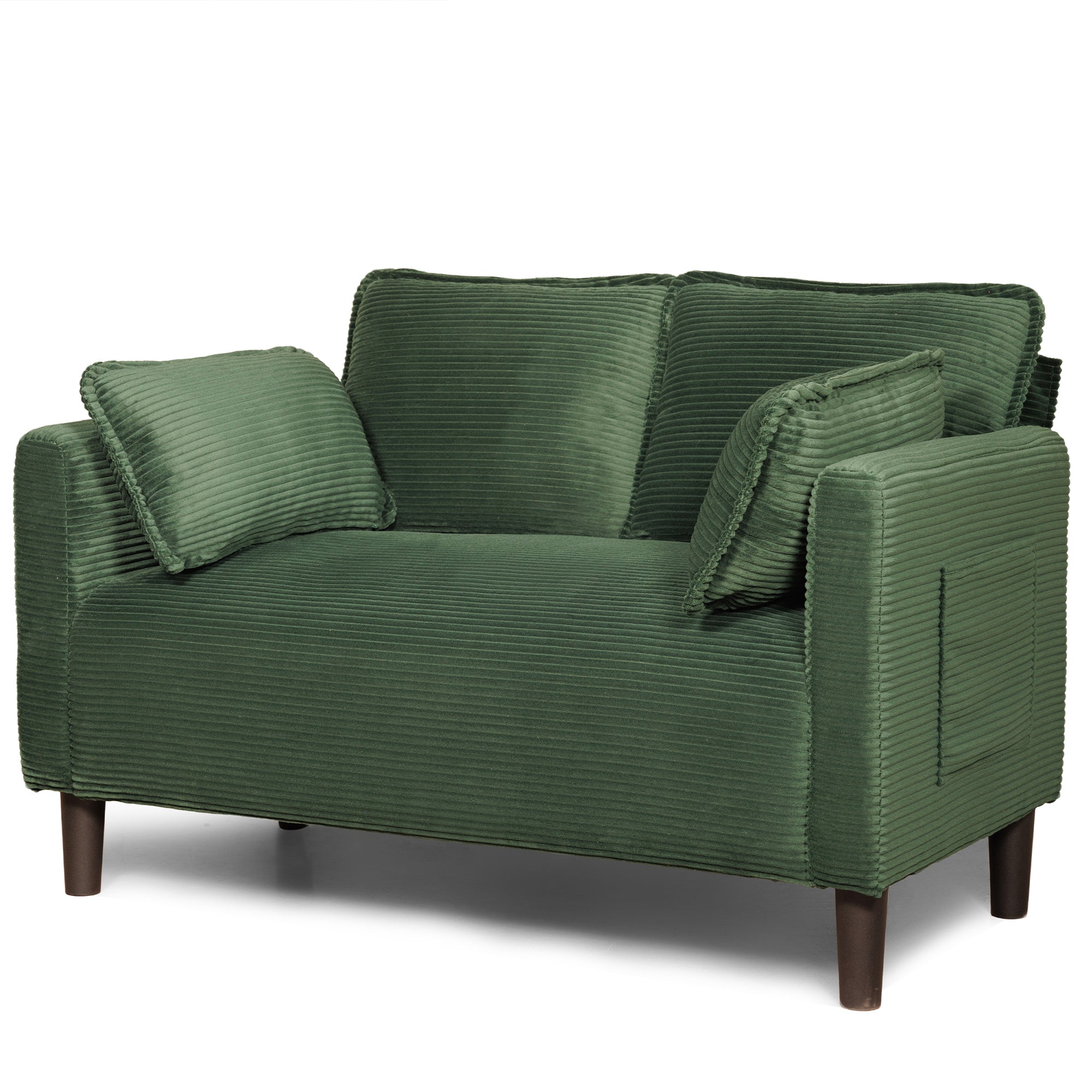 48' Soft Corduroy Loveseat Couch W/Soft Cushions,Side Storage Pocket,Sturdy Composite Board & Solid Wood Frame, High Rebound Sponge,Easy Assembly,Ideal for Living Room,Apartment,Dorm,Office. - Grand Goldman Shop