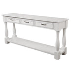 63inch Long Wood Console Table with 3 Drawers and 1 Bottom Shelf for Entryway Hallway Easy Assembly Extra-thick Sofa Table (Antique White) - Grand Goldman Shop