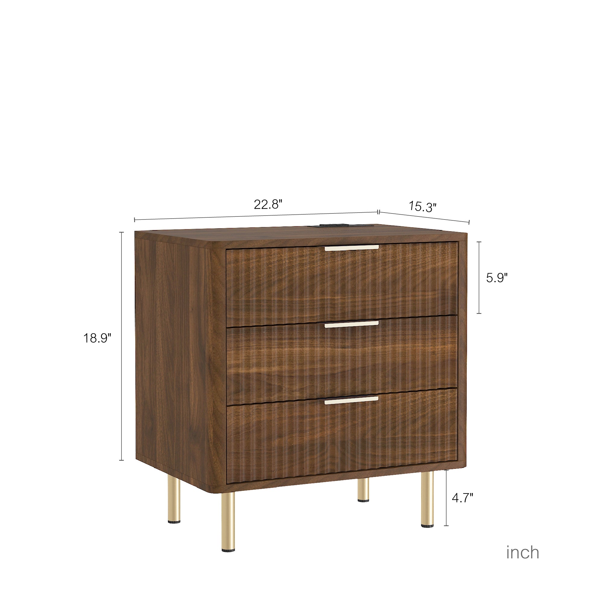 Nightstand with Charging Station, Smart Nightstand with Night Light, Modern Night Stand with Storage Cabinet for Bedroom, Wood - Grand Goldman Shop