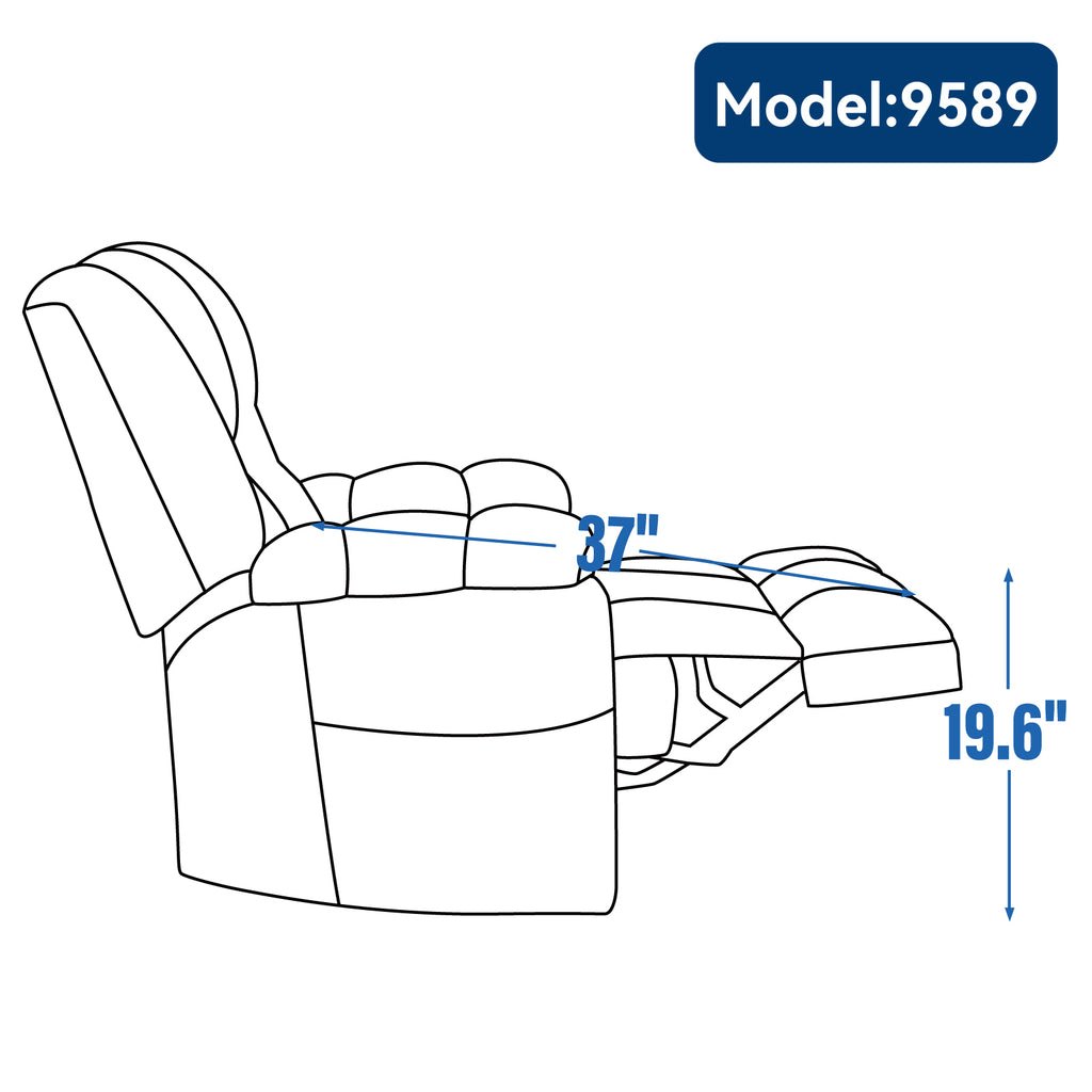Dual Motor Heat Massage Infinite Position Up to 350 LBS Electric Power Lift Recliners with Power-Remote, Medium-firm and Heavy Duty, Beige - Grand Goldman Shop