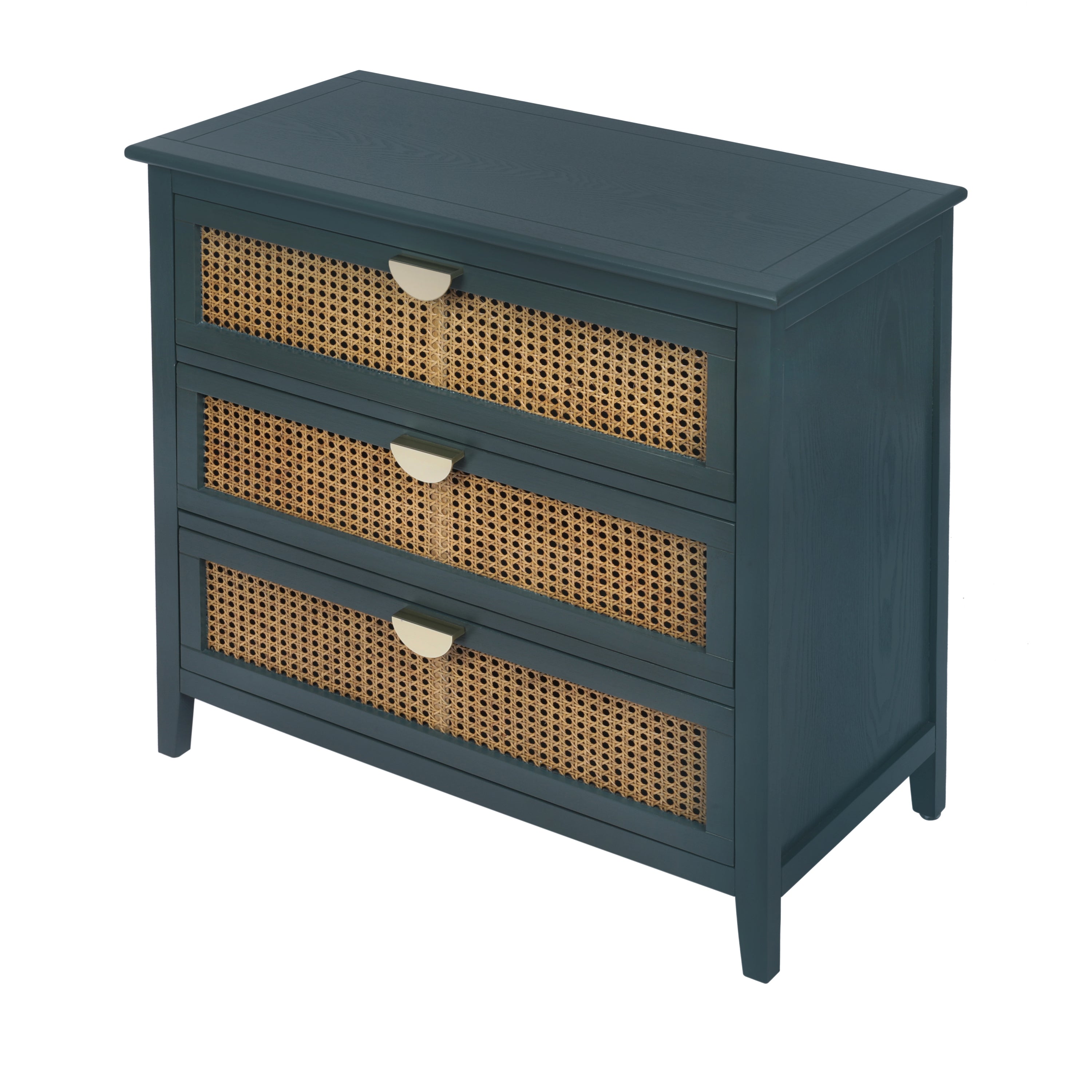 3 Drawer Cabinet, Natural rattan, American Furniture, Suitable for bedroom, living room, study - Grand Goldman Shop