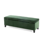 Indoor Forest Green Storage Ottoman Bench - 51.25''L Upholstered Entryway Bench with Hidden Storage, 300lbs Weight Capacity for Living Room, Bedroom & Hallway - Grand Goldman Shop