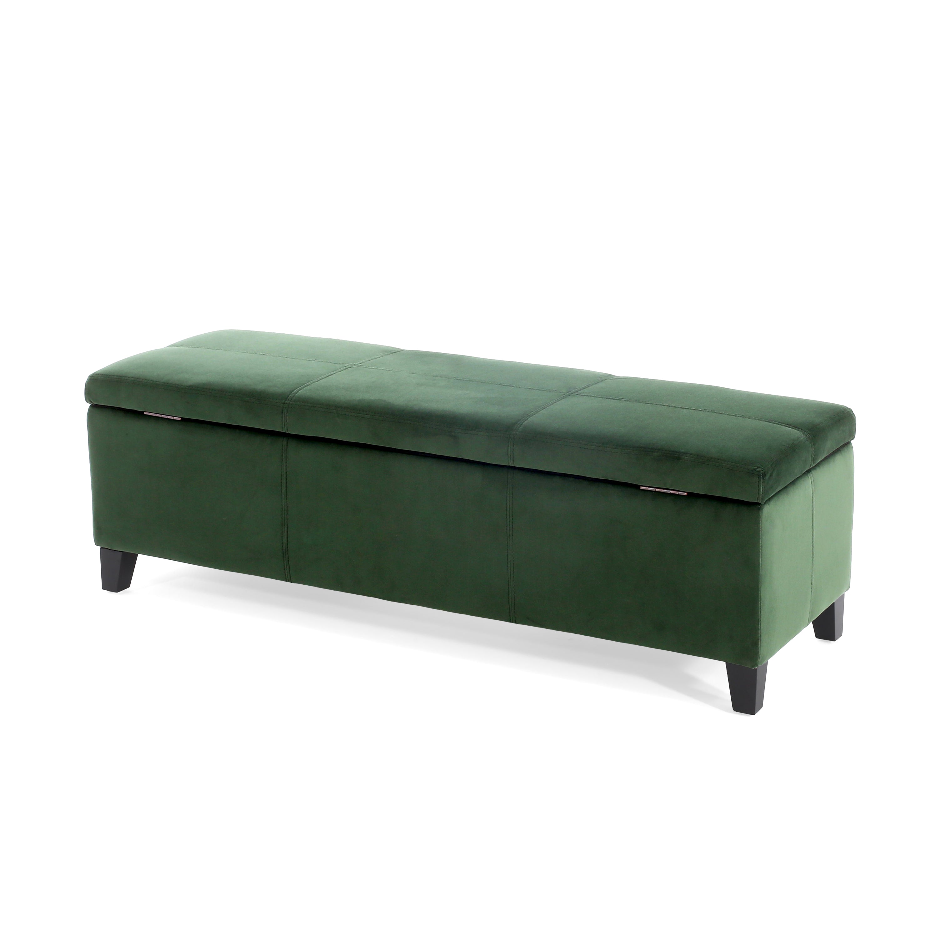 Indoor Forest Green Storage Ottoman Bench - 51.25''L Upholstered Entryway Bench with Hidden Storage, 300lbs Weight Capacity for Living Room, Bedroom & Hallway - Grand Goldman Shop