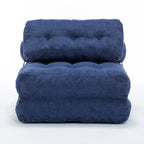 Folding Sofa Bed, Convertible Sleeper Chair with Pillow Foldable Mattress with Back Support, Portable Fold Out Chair Bed Comfy Floor Sofa Lounge for Living Room Bedroom, Dark Blue, Single - Grand Goldman Shop