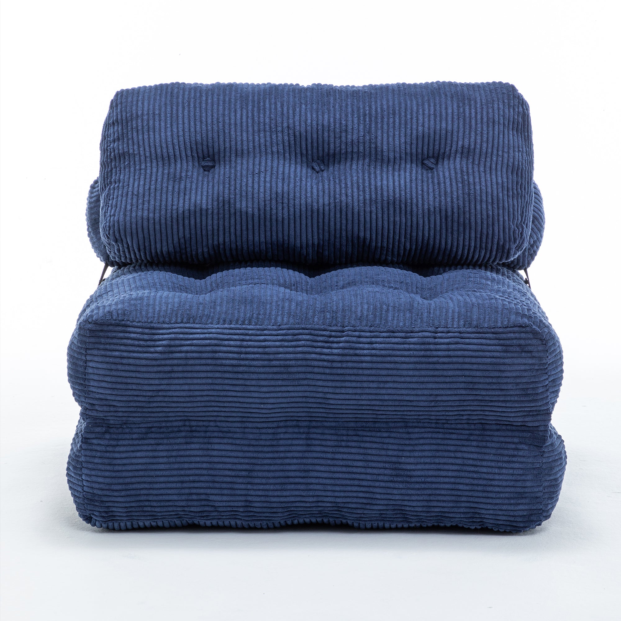 Folding Sofa Bed, Convertible Sleeper Chair with Pillow Foldable Mattress with Back Support, Portable Fold Out Chair Bed Comfy Floor Sofa Lounge for Living Room Bedroom, Dark Blue, Single - Grand Goldman Shop