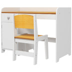 Qaba Kids Desk and Chair Set with Storage Drawer, Study Desk with Chair for Children for Arts & Crafts, Snack Time, Homeschoo