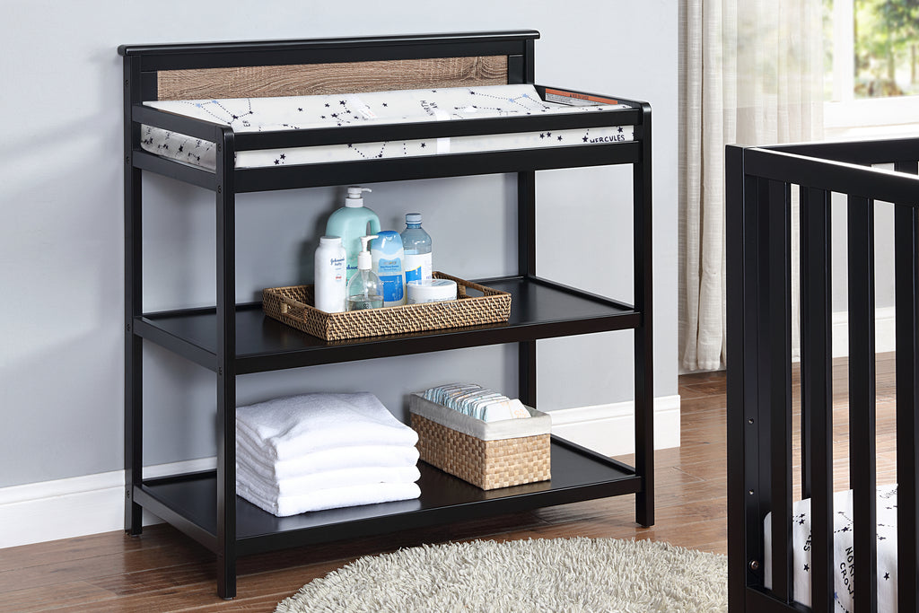 Connelly Changing Table Black/Vintage Walnut | Premium Home Decor - Grand Goldman
