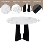 5-Piece Round Dining Table set, 43-Inch Modern Dining Table and 4 Upholstered Chairs for Dining Room, Kitchen Room, Living Room, Easy Assembly - Grand Goldman Shop